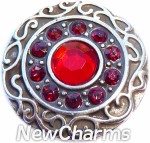 GS401-1 Vintage Swirl Birthstone January Snap Charm