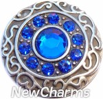 GS401-9 Vintage Swirl Birthstone September Snap Charm