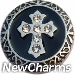 GS631 Cross on Black Snap Charm