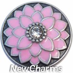 GS678 Pink Flower Snap Charm
