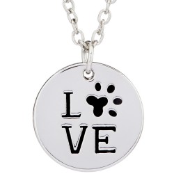 N79 Love with Paw Stamped Necklace