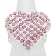 Pink Glitter Heart Ring 