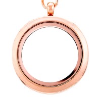 AR10 Rose Gold Big Round Locket with Jumpring and Necklace
