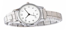 WW702 White with Numbers Round Watch Italian Charm Bracelet